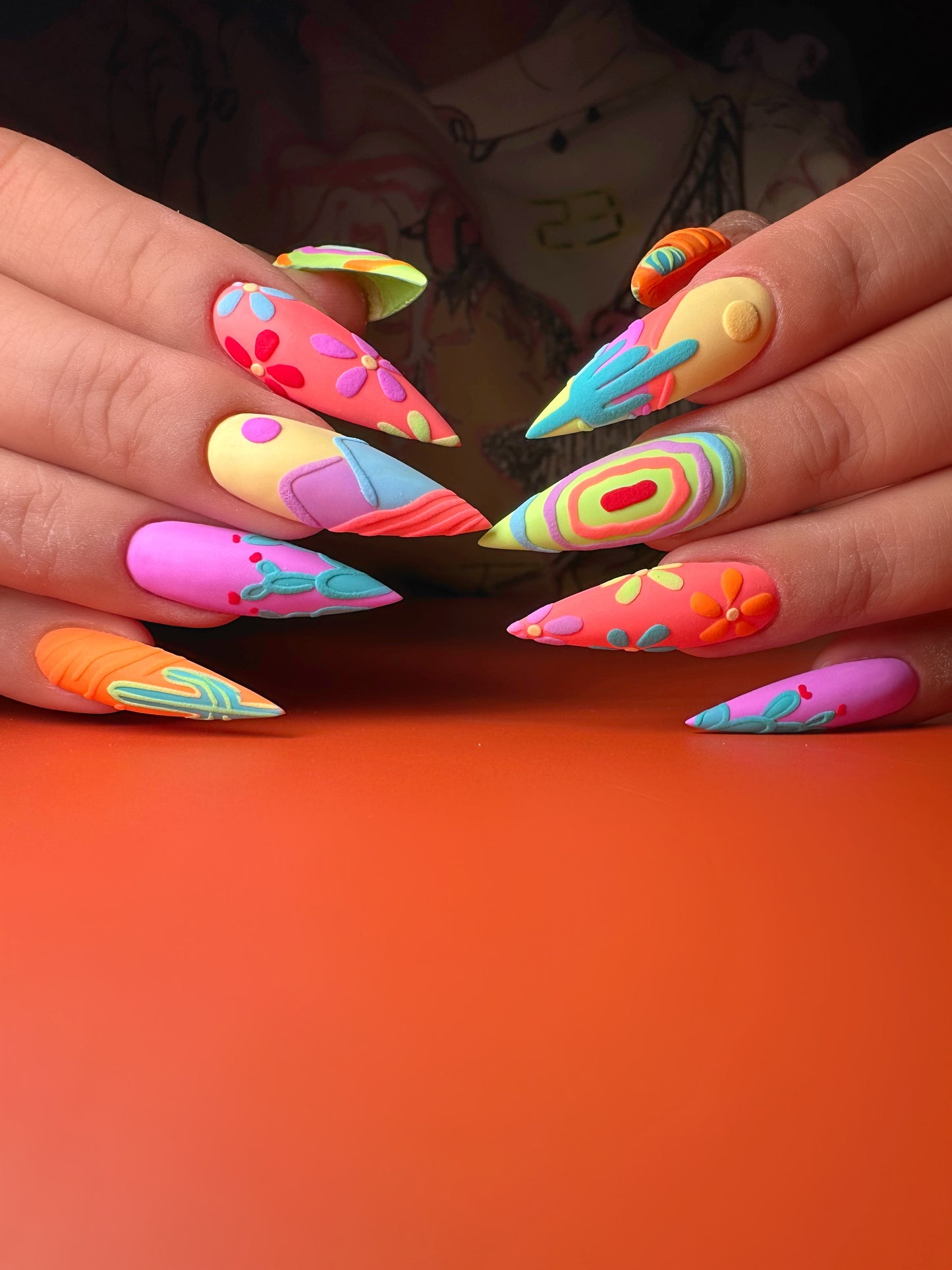 Neon desert press on set